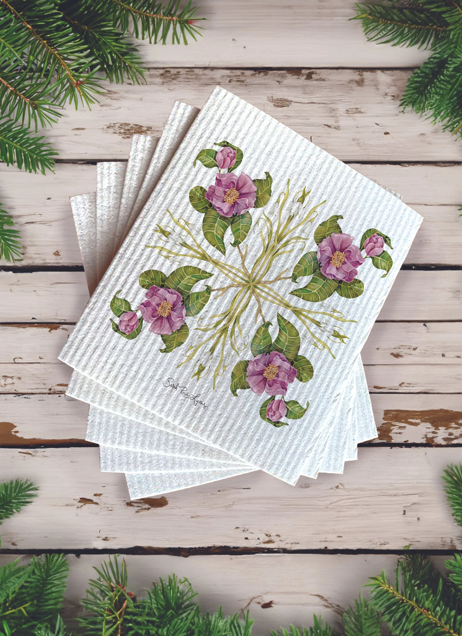 Poinsettia Diamond Swedish Dishcloth — Sarah Rose